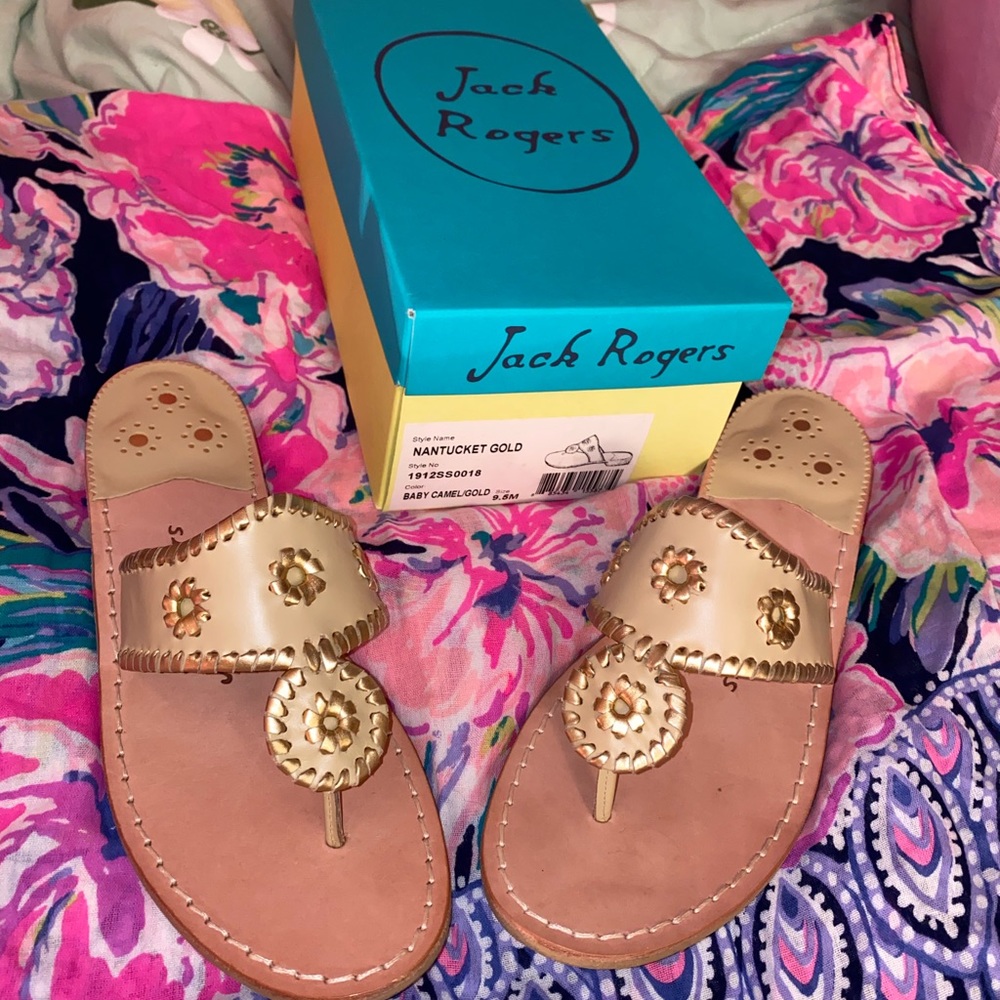 Jack Rogers Nantucket Gold Sandals
